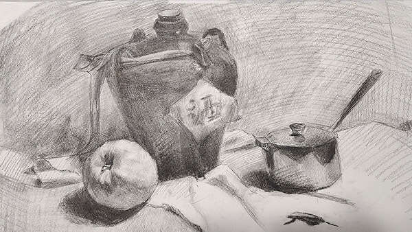 【时光】吾儿已长成，耕耘素描画